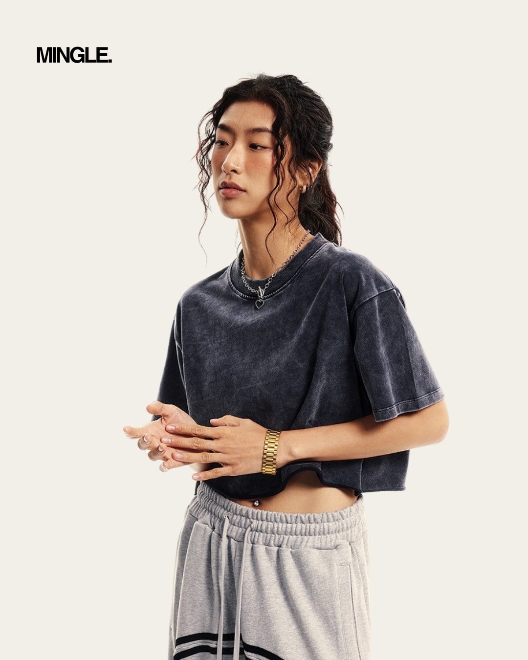 WOMEN WASHED CROP TOP (II)