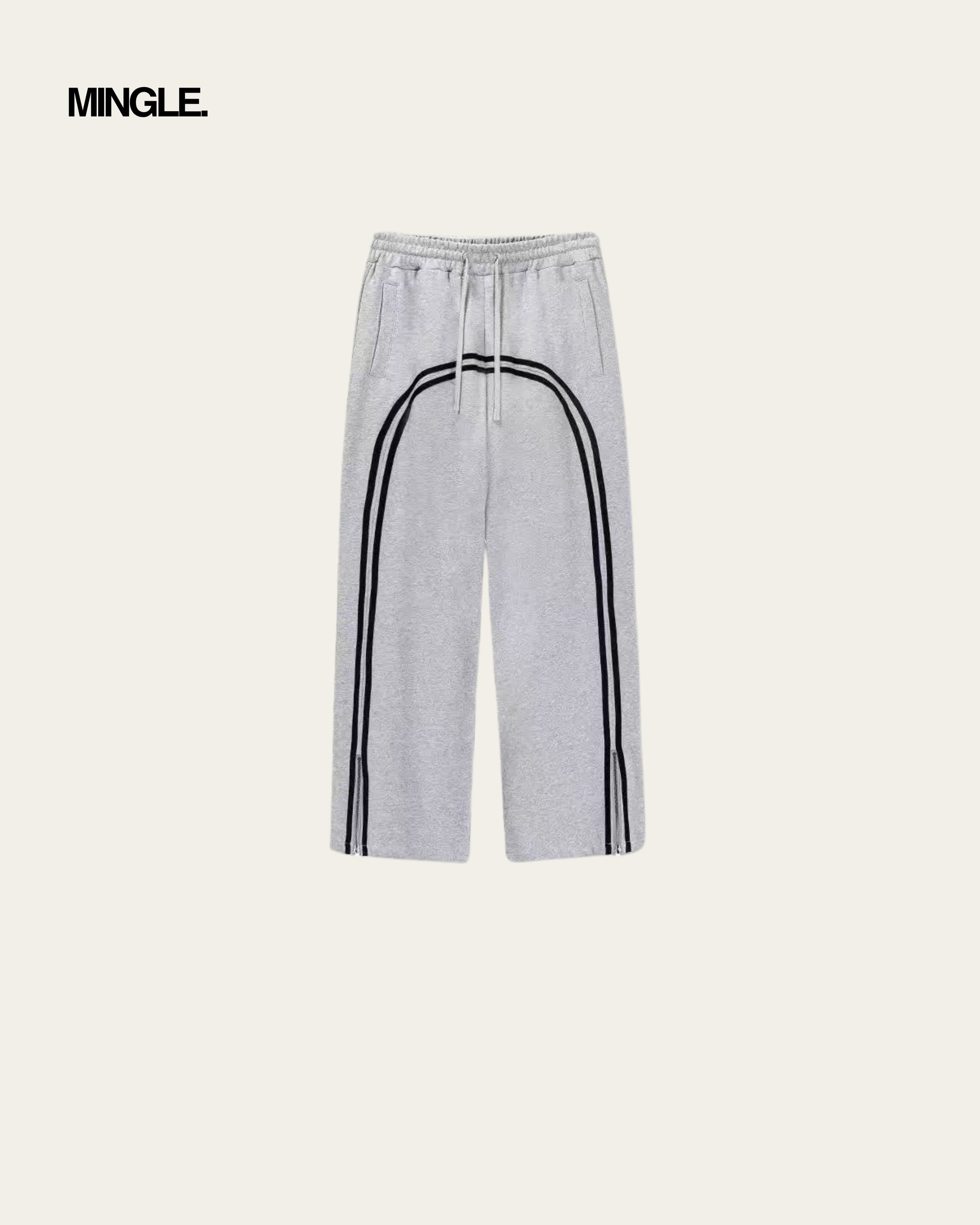 WASHED BATIK WEBBING ZIPPER LONG PANTS