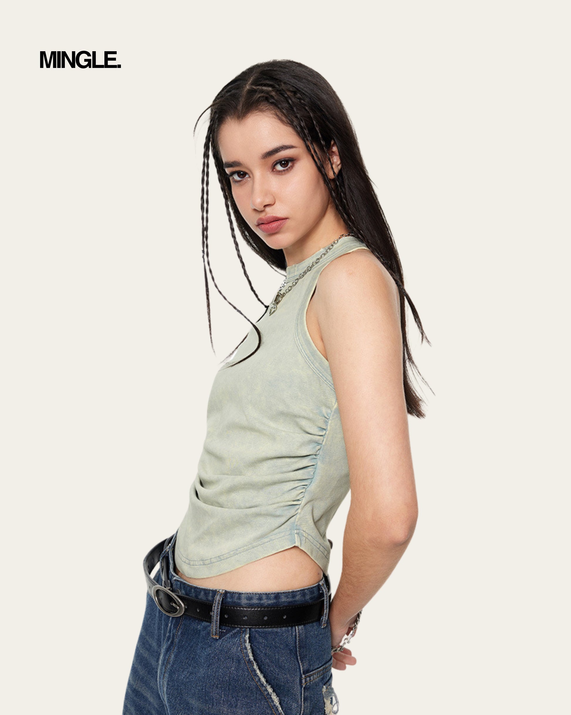 WOMEN PLEATED VEST