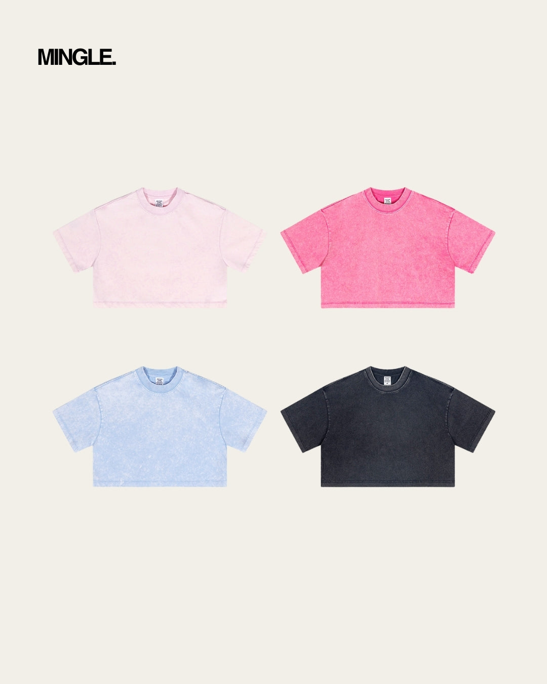 WOMEN WASHED CROP TOP (I)