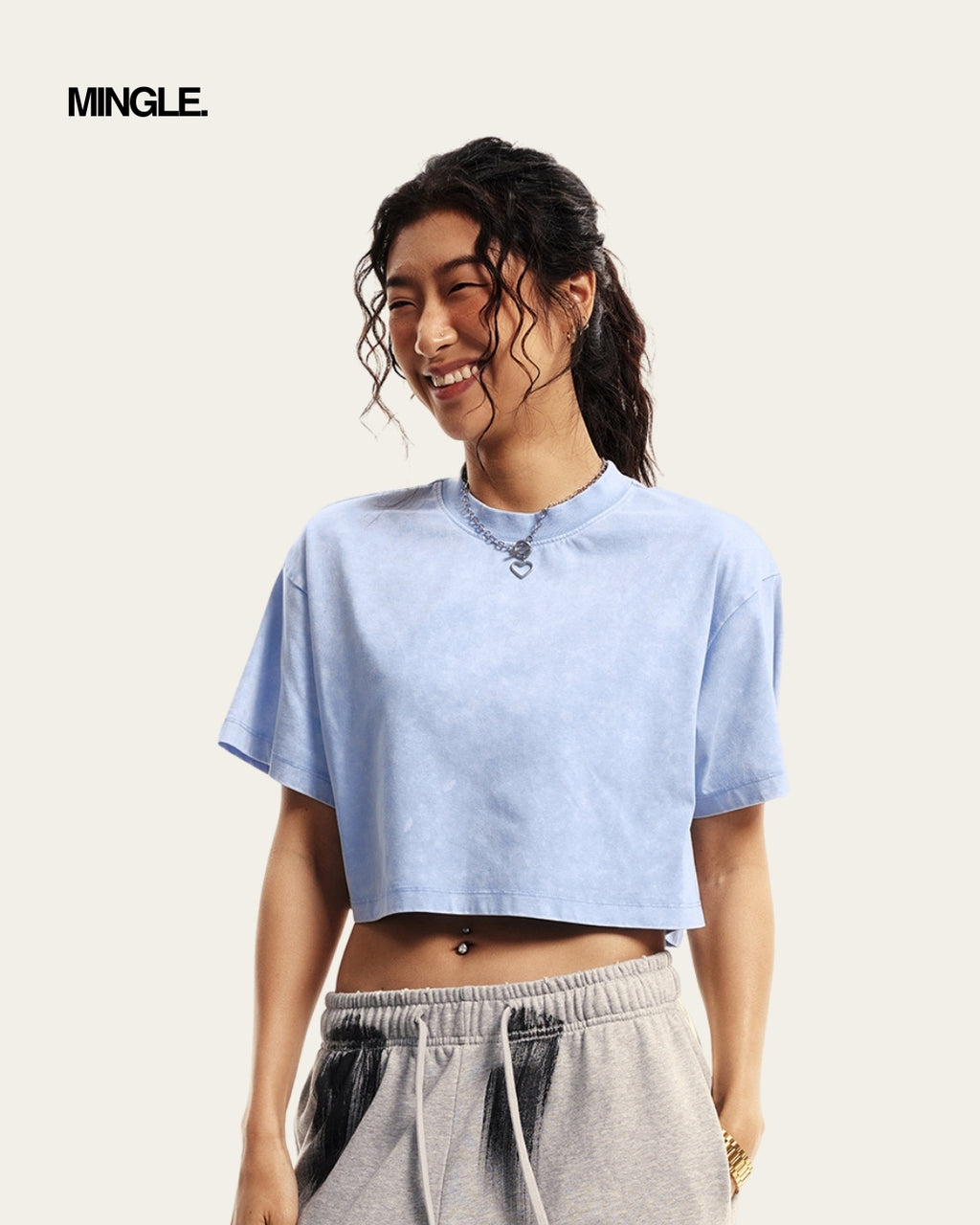 WOMEN WASHED CROP TOP (I)