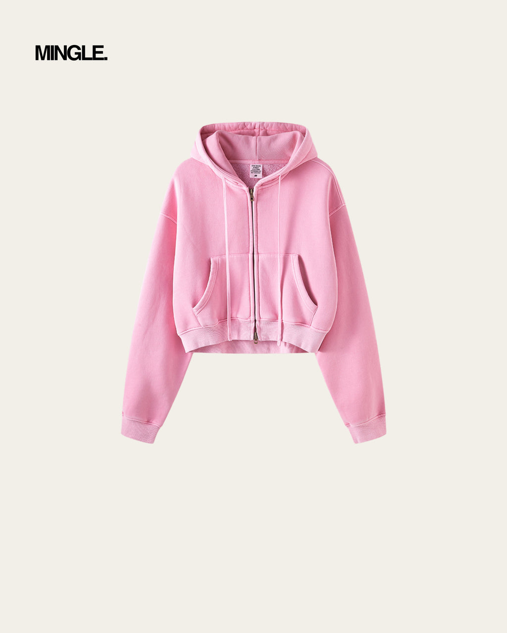 WOMEN CROP FULL ZIP HOODIE