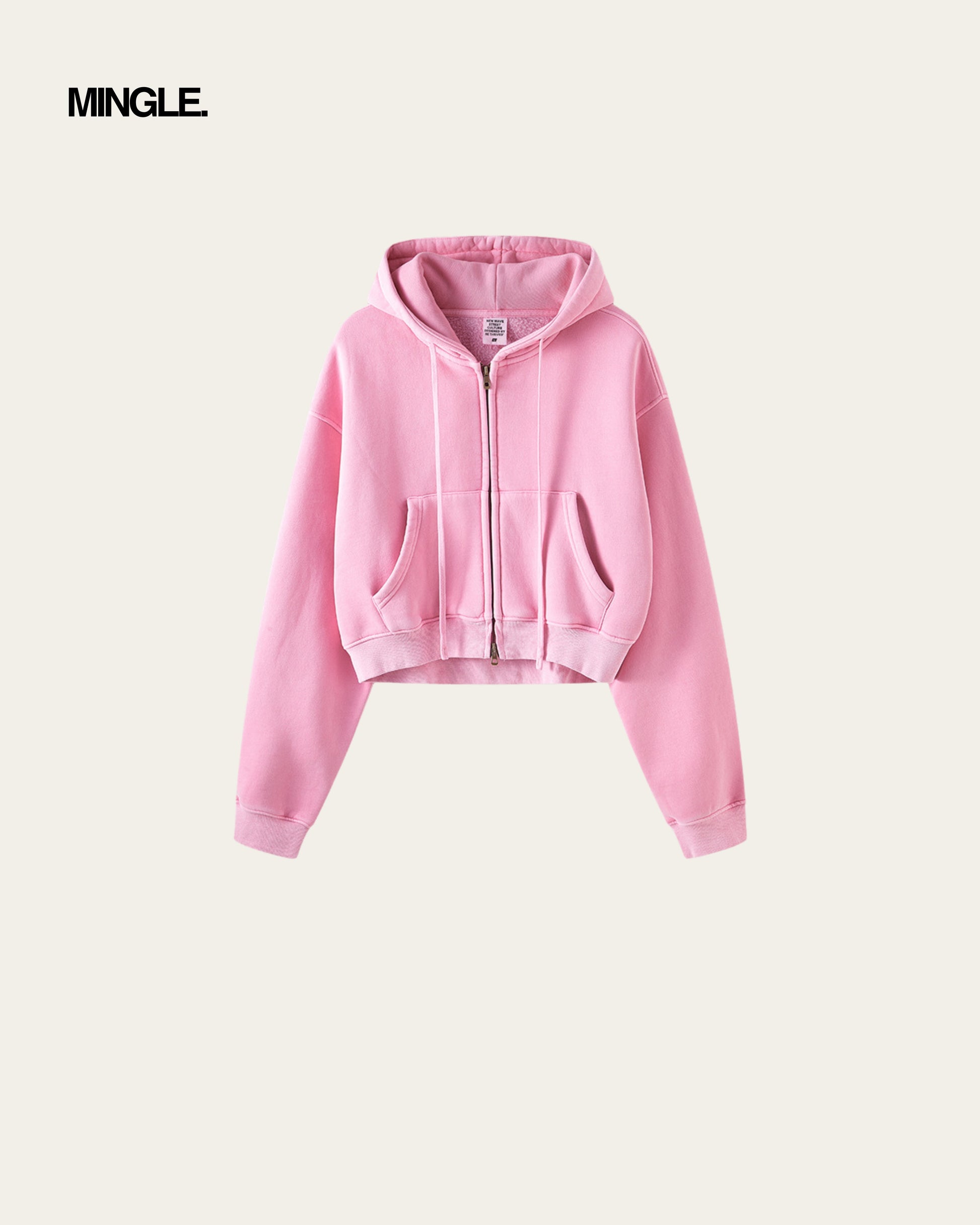 WOMEN CROP FULL ZIP HOODIE