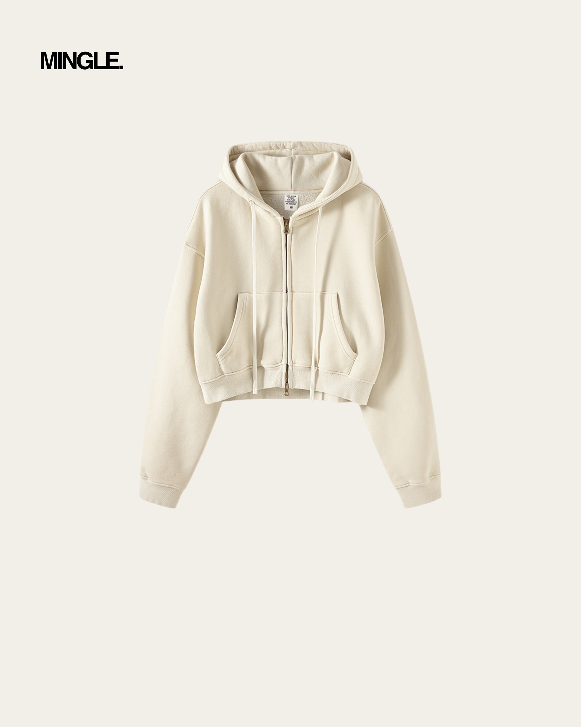 WOMEN CROP FULL ZIP HOODIE