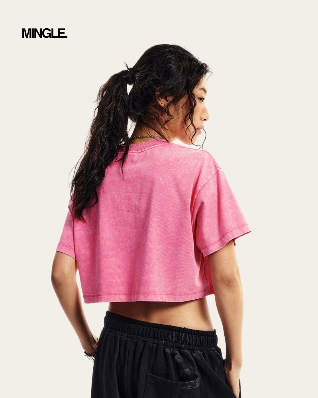 WOMEN WASHED CROP TOP (I)